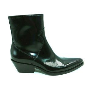 Calvin Klein Shiny Black Ankle Boots